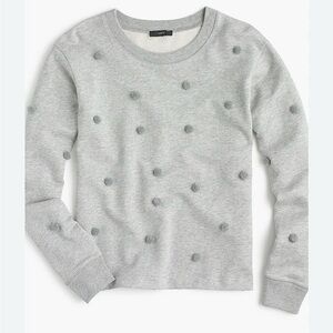 J. Crew grey pom pom pullover sweater  crew neck  size M excellent condition.